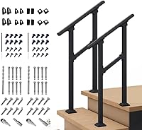Vista 10 de Barandales de exteriores para escaleras, hierro forjado color negro (2 escalones)