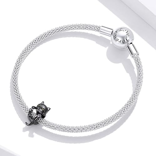 Miniatura 3 de WOSTU 925 Sterling Silver Cute Animal Cat Dog Butterfly Dragon Snake Bead Charm for Charm Bracelet Personalized Jewelry Gift for Women