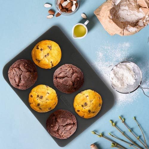 Pyrex Magic Non-Stick Carbon Steel 6 Cup Muffin Tray. Oven, Fridge and Freezer Safe, Black, 18 x 24 x 3.5 centimeters - Image 5