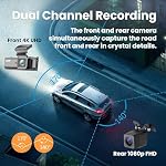 FONY &KENY 4K Dash Cam Front & Arrière, SONY STARVIS, Gratuit 128 GB TF Carte, 5.8 GHz Wifi et GPS, 3.18" IPS Écran, vision nocturne, senseur G, 24H Moniteur de stationnement, Verrouillage d'urgence, Enregistrement de boucles pour une conduite sécuritaire.