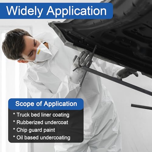Image of Undercoating Spray Gun Kit with 25oz Suction Feed Cup | Pneumatic Automotive Sprayer for Truck Bed Liner, Rubberized Undercoat, Rust-Proof & Chip Guard Paint