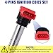 Set of 4 Ignition Coil Packs Fits for 2.0T Audi A4 A6 Volkswagen VW CC Passat GTI 2008 2009 2010 2011 2012 2013 2014 2015 2016 2.0 Replaces# 06E905115E 06H905115B UF529