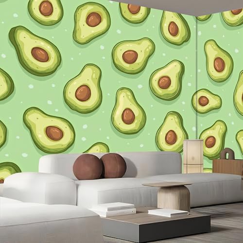 Papier peint avocat mignon cache misère grand mur blanc 3D