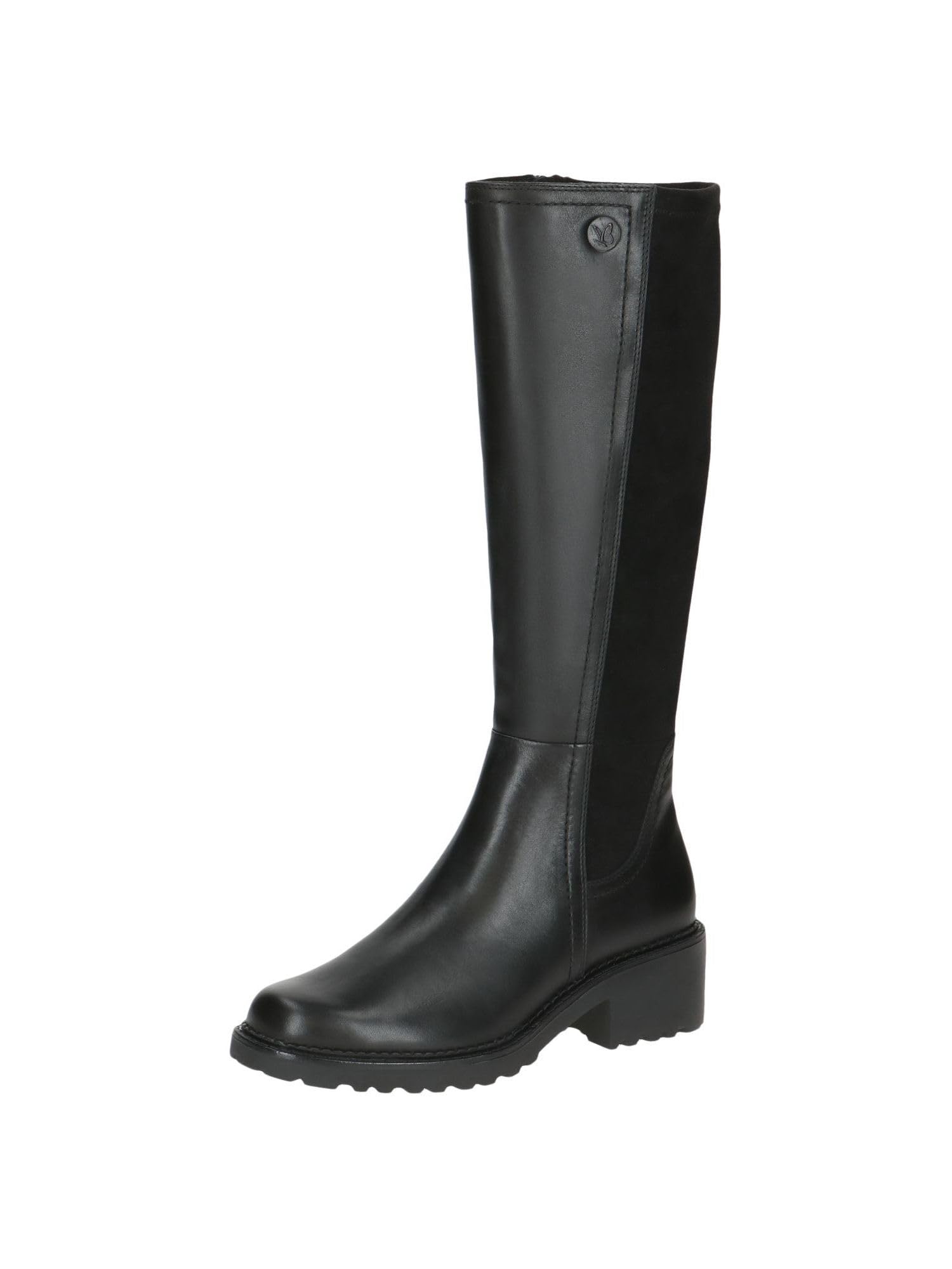 CAPRICE Women's high boots with heel with zipper elegant, Black (Black Comb), 6.5 UK