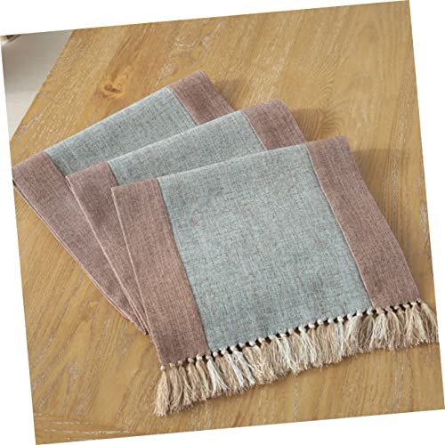 Nappe de table coton lin lavable réutilisable 38x220cm chic