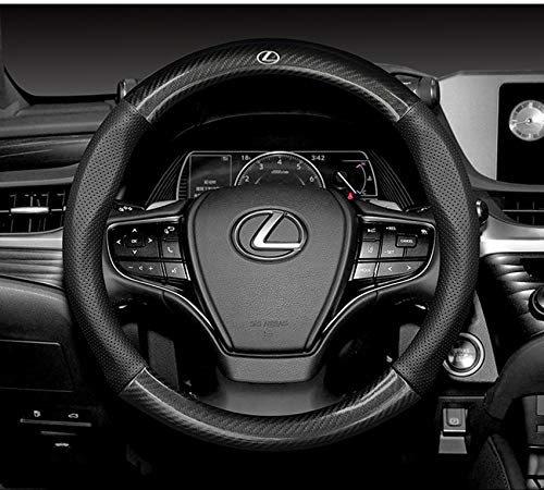 (CXY)レクサス ハンドルカバー ステアリングカバー 車用ステアリング 車用ステアリングカバー NX IS RX GS ES LS LX LC UX ステアリングホイールカバー ハンドルカバー本革 内装品 高級 牛革 専車ロゴ カーボン調 内装品パーツ