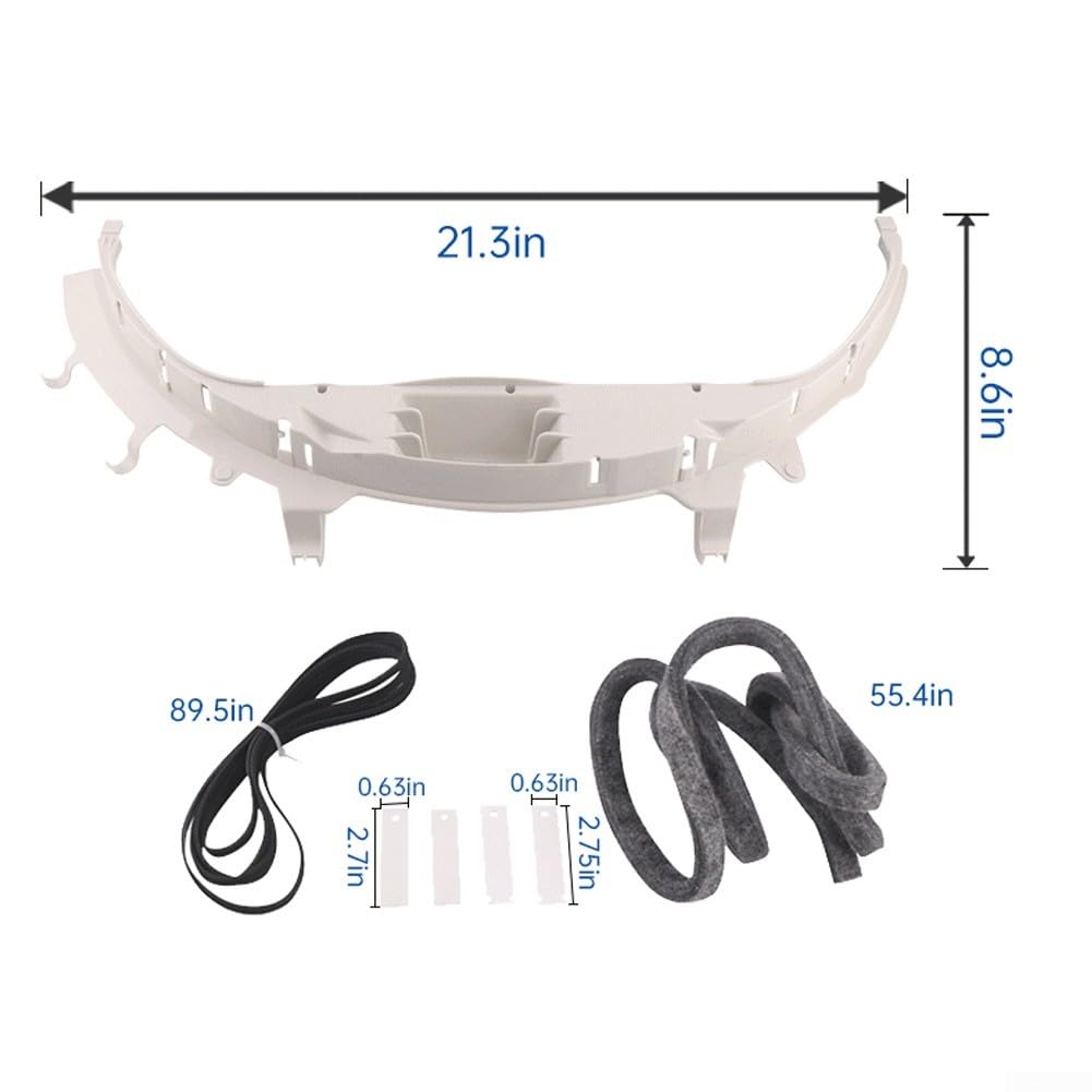 Kit de rodamientos de tambor de secadora GE compatible con modelos seleccionados de carga frontal, incluye deslizadores de fieltro de correa de transmisión de rodamiento superior (WE49X21874/83)