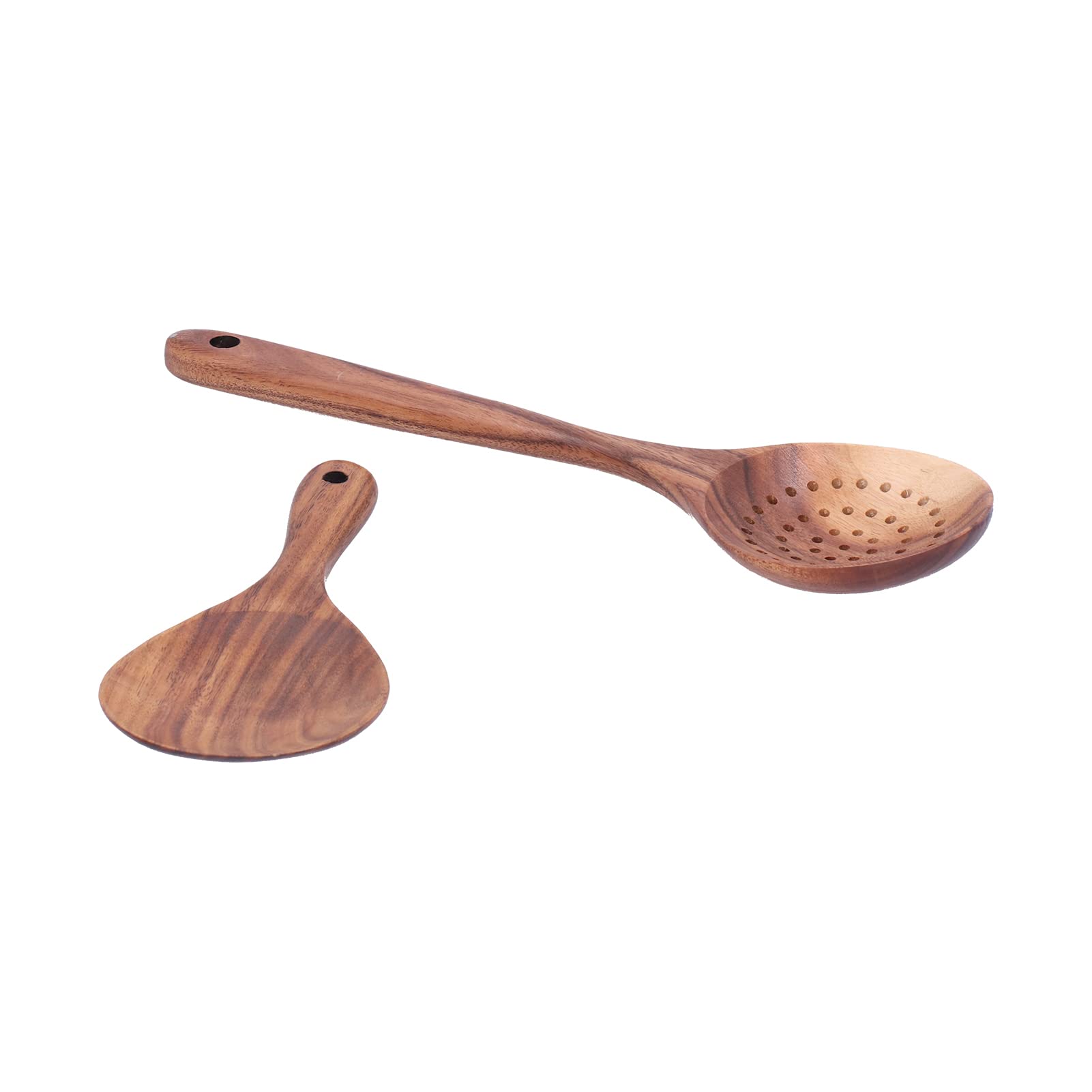 Generic Set di Cucchiai da con Manico Lungo per Uso Domestico, Utensili in Legno Durevoli, Kit di Utensili da da 7 Pezzi
