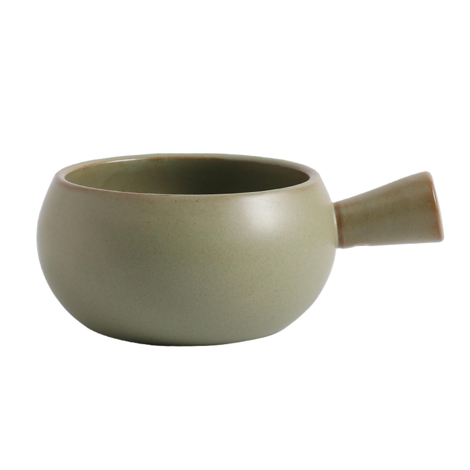 Bol à salade japonais en porcelaine grossière avec poignée en porcelaine - Orchidée grise