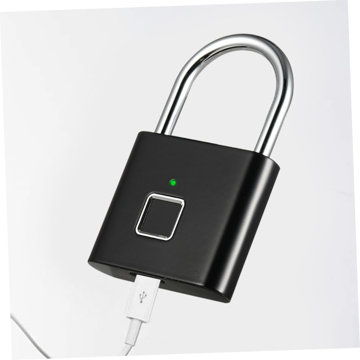 BESPORTBLE Lucchetto Elettronico per Valigia e Suitcase in Acciaio Inox Nero, Sblocco Impronta Digitale e Password, 40 Impronte, per Viaggio