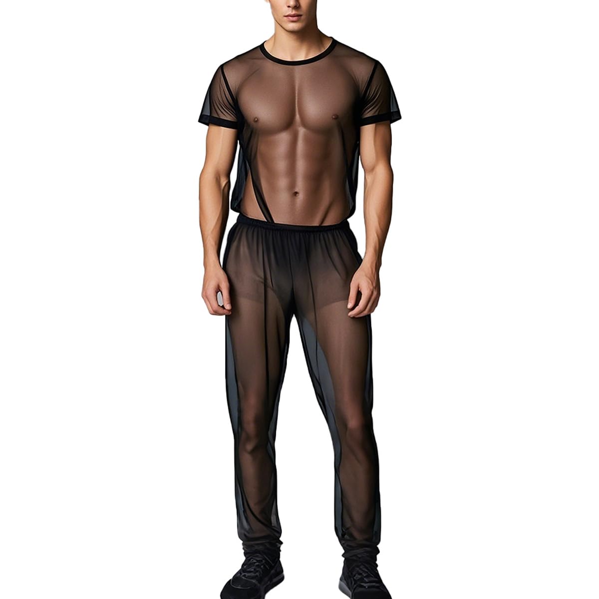 ZAIGELUO Herren Shorts Sexy Unterwäsche Transparent Männer M