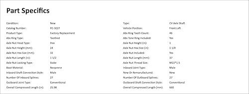 Miniatura 2 de Eje delantero izquierdolado del conductor CV eje compatible con Kia Forte Koup 2.4L L4 SX transmisión manual 2010 2011 2012 2013