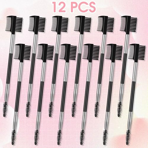 cobee 12Pcs Eyebrow Eyelash Shaper, 3 Head Eyebrow Brush Comb Double Head Eyelash Separator Brush Eyelash Makeup Grooming Tool for Women Eliminating Mascara Clumps Separating Lashes - Thumbnail 7