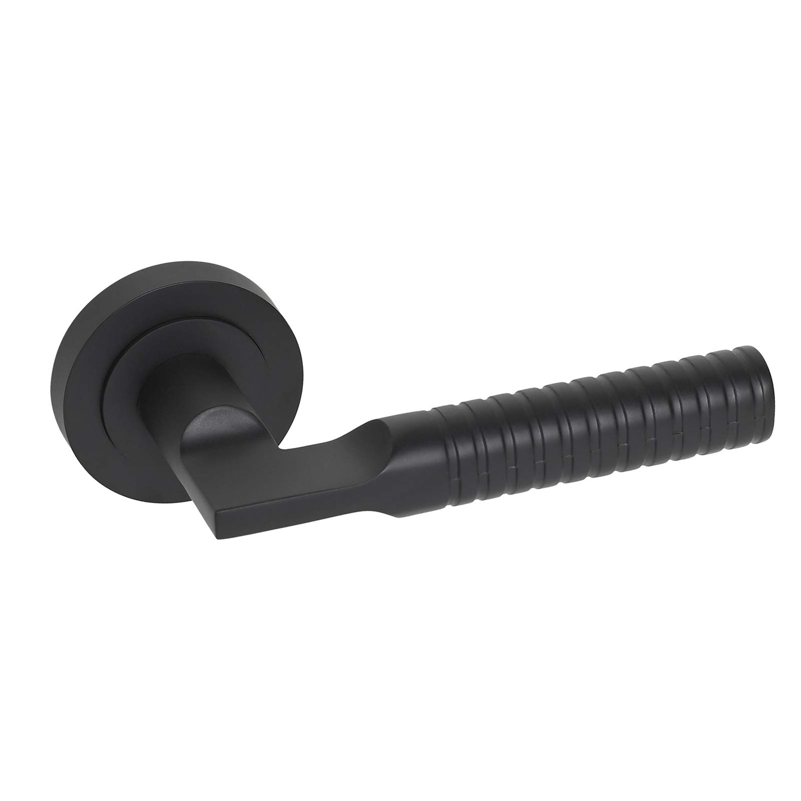Access Hardware Black Unique Door Handles On Rose - Matte Finish