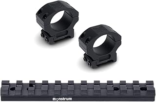 Monstrum Picatinny Rail Mount for Ruger 10/22 | Precision Picatinny Scope Rings | 1 inch diameter/High Profile | Bundle - Monstrum
