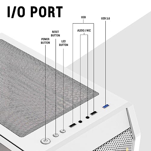 Image of Ant Esports 200 Air Mini M-ATX Computer Case /Gaming Cabinet - White | Support M-ATX, ITX | Pre-Installed 2 x 200 mm ARGB Front Fans