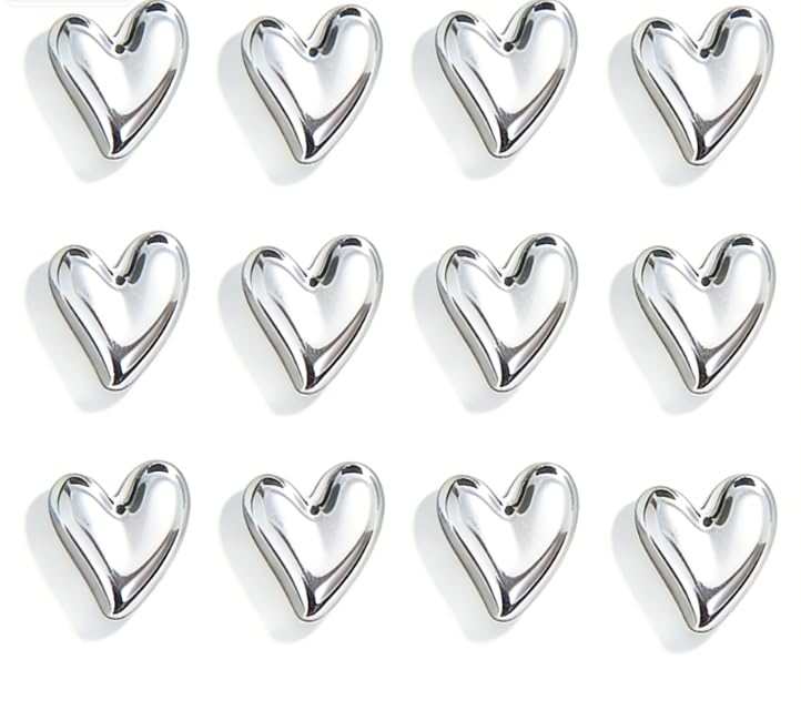Set de 12 imanes decorativos forma corazón dorado miniatura 1