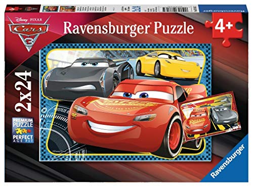 Preisvergleich Produktbild Ravensburger Kinderpuzzle 07816 - Abenteuer mit Lightning McQueen - 2 x 24 Teile