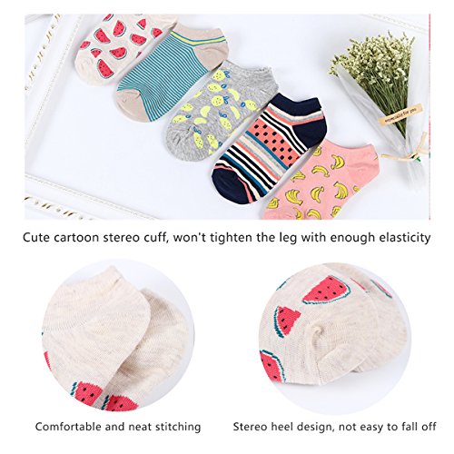 Glamorstar Women Socks Cotton No Show Low Cut Socks Ankle Sock 5 Pack3