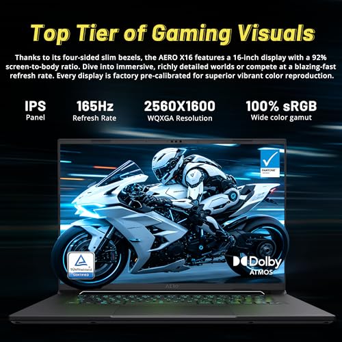 Image of GIGABYTE AERO X16 16 inch WQXGA 165Hz Gaming Laptop, AMD Ryzen AI 9 HX 370, 32GB DDR5, 2TB Storage(1TB SSD+1TB Docking Station), GeForce RTX 5070 8GB GDDR7, 1-Zone RGB Backlit Keyboard, Win 11 Pro, White