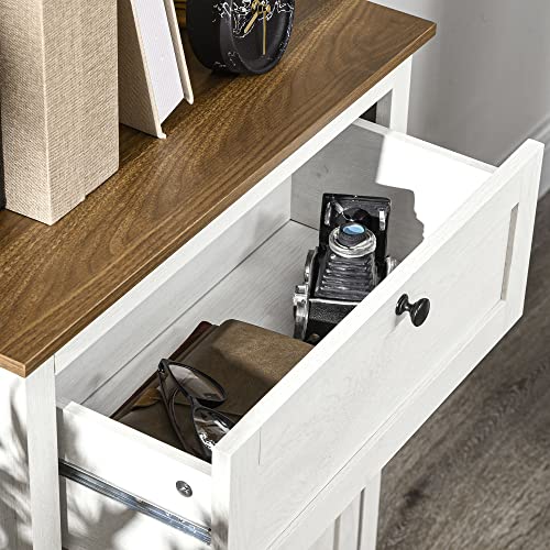 Homcom Farmhouse Barn Door Accent Cabinet, Kitchen Sideboard Storage Cabinet With Double Doors, Drawer, And Adjustable Shelf For Bedroom, Living Room, White #TOP6