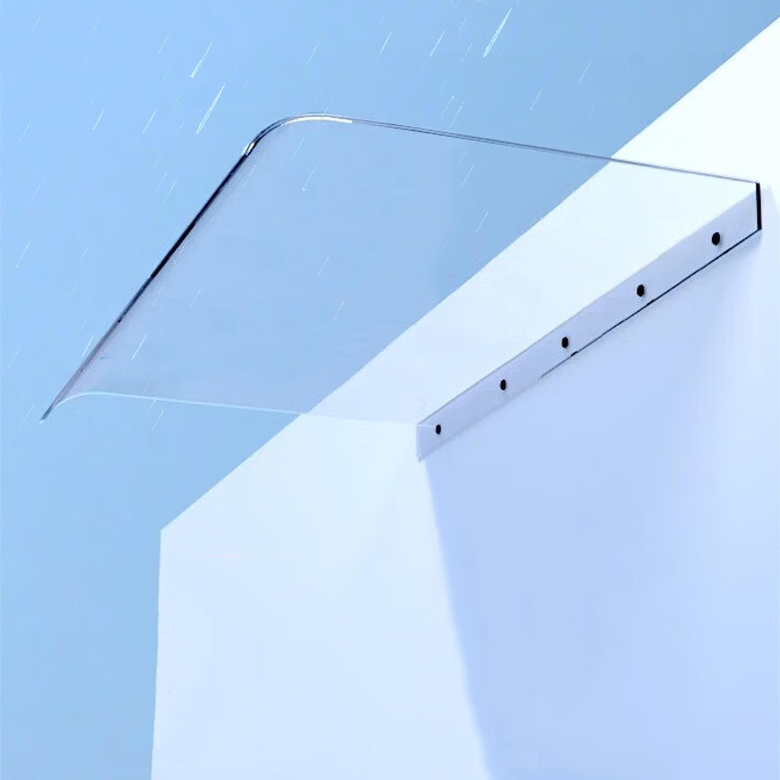 Auvent invisible pour porte en polycarbonate incurvé de 3.5 mm de qualité supérieure