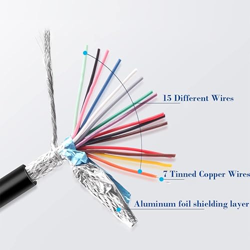 Miniatura 2 de Jienk Cable de extensión serie DB15 RS232 de 15 pines, hembra a hembra de 15 pines, conector de caja de metal chapado en oro de 15 pines, cable recto