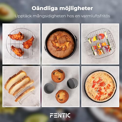 Fentic XL & XXL Varmluftsfritös Tillbehör med Bakpapper - 10 Delar