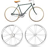 Omabeta 16 Zoll Faltrad Felgen Set V Brake Vorne 74mm Hinten 85mm Nabe Fahrrad Laufradsatz robust verschleißfest langlebig für Rennrad(Silber)