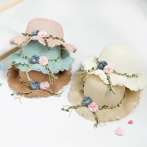 Toddler Girls Floral Bucket Hat Wide Brim Sun Hat Summer Beach Cap Tea Party Accessory for Kids Stylish2