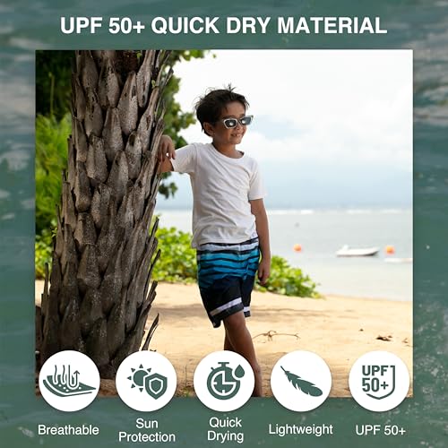 Image of Kanu Surf Boys' Toddler Troy Stripe Swim Trunks