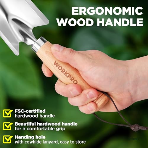 WORKPRO 11" Tuin Troffel Tool met Houten Handvat - Afbeelding 5