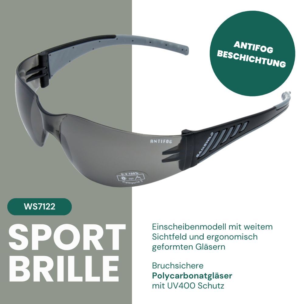 Gamswild WS7122 Sonnenbrille Sportbrille ANTIFOG Skibrille Fahrradbrille Unisex | braun | orange | gelb | grau | transparent