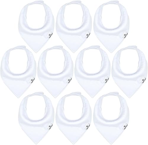 Miniatura 34 de DiaperSquad's Baby Bibs for Drooling and Teething, Bibs for Boys, Baby Girl - Solid Cotton Baby Drool Bibs Neutral