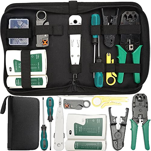 Retoo Kit d'outils réseau professionnel 9 en 1 dans un étui, testeur de ...