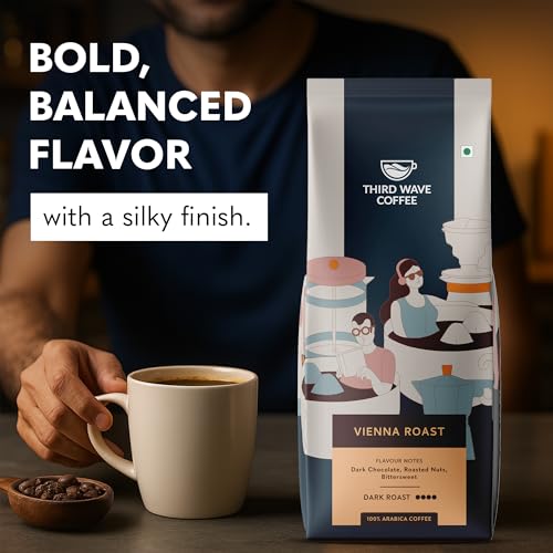 Image of THIRD WAVE COFFEE | Vienna Roast | 100% Arabica | Dark Roast | Aero Press | Medium Grind | 250 grams | Pouch