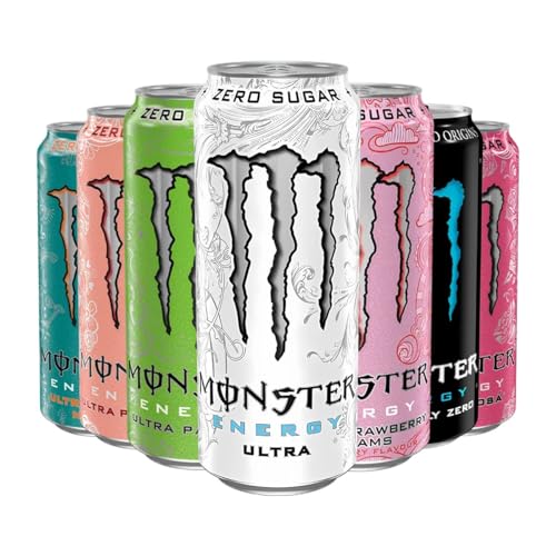 Monster Energy Drink HCO Bundle |12 x 500ml Mixed Flavour Energy Drink Bundle | Choose Full Sugar Assorted or Zero Sugar Ultra Bundles | HCO Purchase Card Included (Zero Sugar Assorted 12 x 500ml)