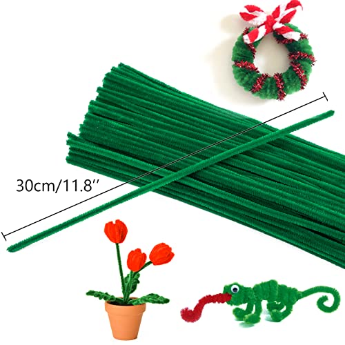 G2PLUS Fil Chenille 240PCS Tiges de Chenille Cure Pipes Vert Cure-Pipes pour Décorations et Artisanat Créatif Creatifs de Noël 6mm * 30cm - Image 4
