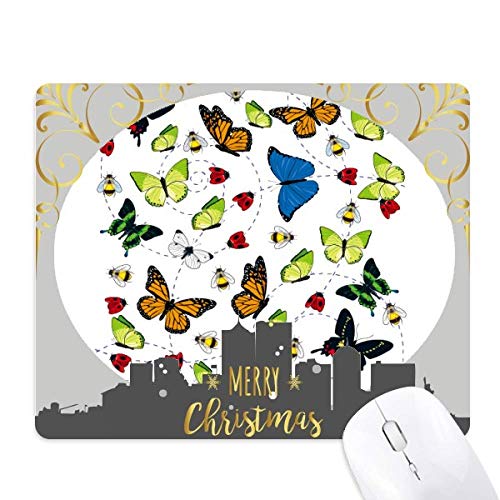 Tapis de souris flying papillon anti-dérapant en caoutchouc nuit de Noël
