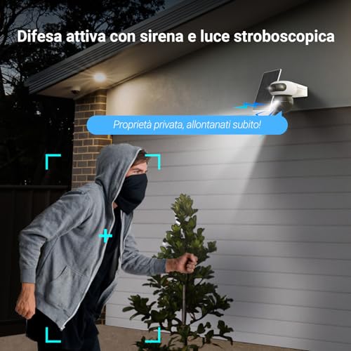 Ezviz 8MP (4MP+4MP) Telecamera Wifi Esterno Batteria Con Doppia Lente, Telecamera Solare Per Esterni Senza Fili, Modalità Aov, Rilevamento Di Persone/Veicoli, CB90 Dual+8W Pannello Solare - 8