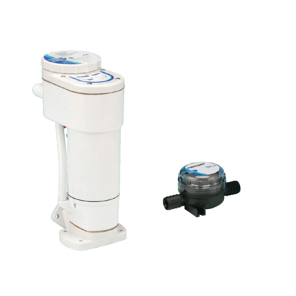 BTK - Kit de conversión y transformación de bomba de mano eléctrica Jabsco 29200-0120 - Recambio fácil blanco - Servicios higiénicos - Aspirador de agua de mar para enjuague de inodoros