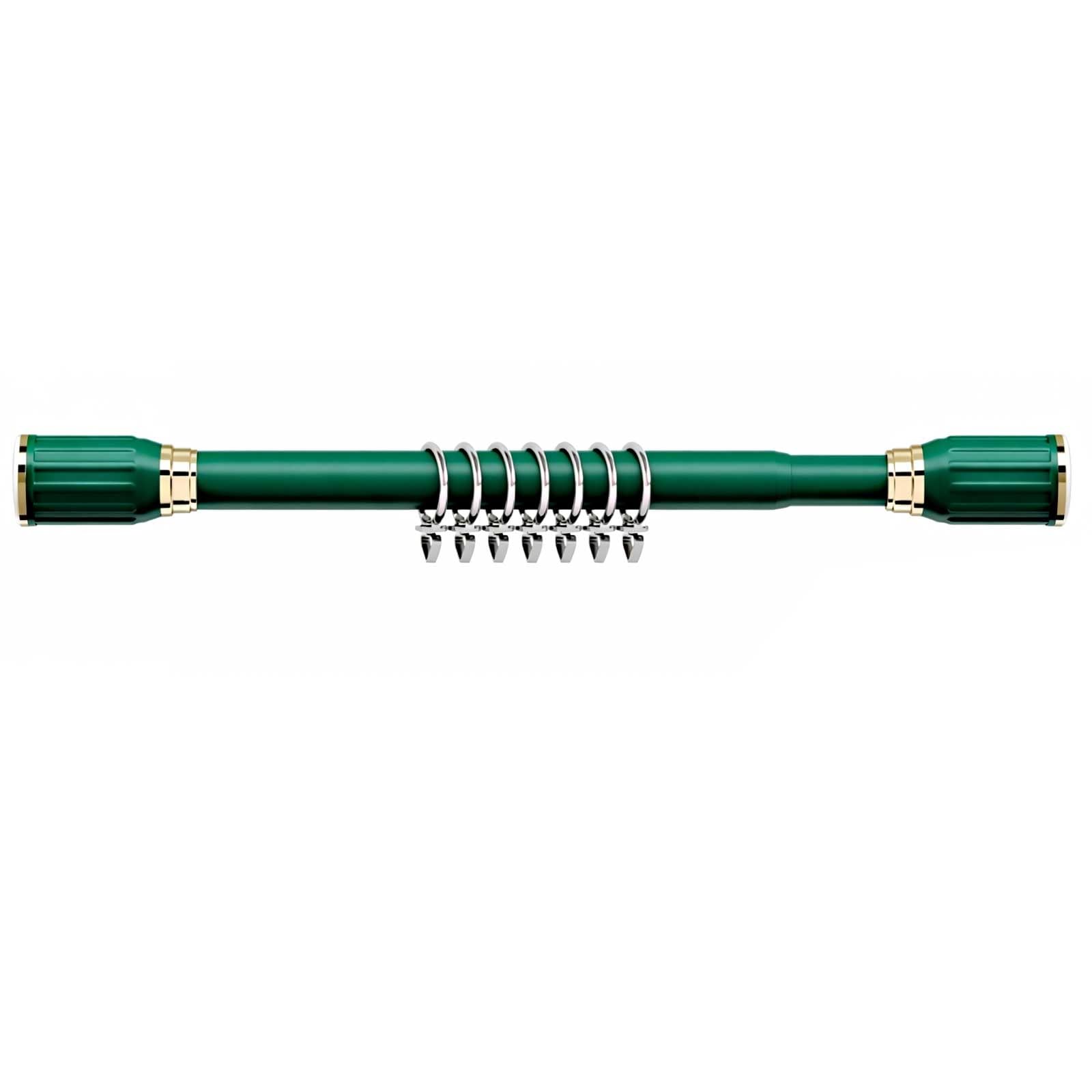 Heavy Duty Tension Curtain Rod 24-165 in, Stainless Steel Curtain Rods No Drilling, Antisilp for Bedroom, Bathroom, Window, Closet(Green,370-420cm/145-165in)