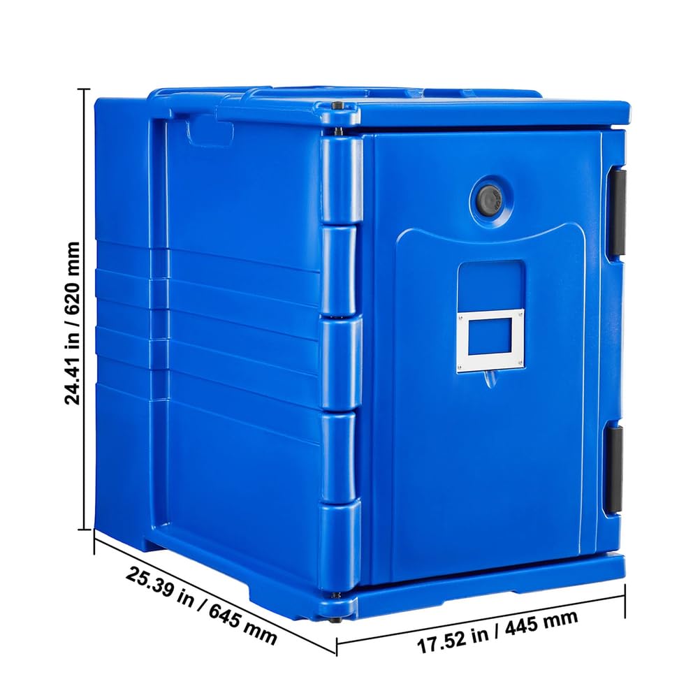 Transportador de Alimentos isotérmico de 90 litros, con Carga Frontal y asa, Mantiene temperaturas frías y Calientes para restaurantes y comedores.
