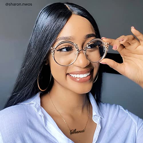 Vooglam Voogueme Gold Round Blue Light Glasses For Women Men Anti Uv Eyestrain Eyewear Norene #TOP3