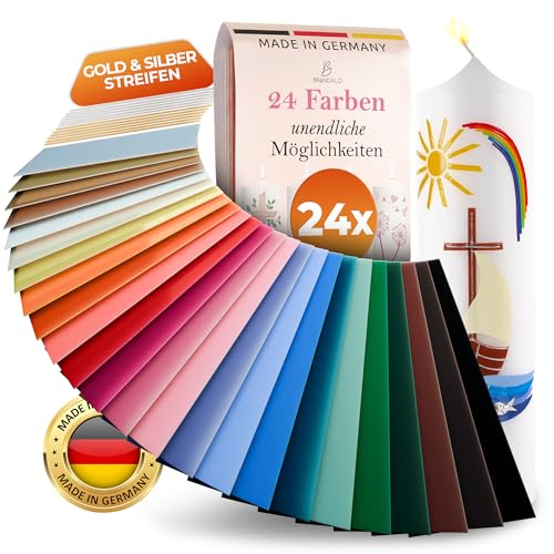 Brandalo® 24 Wachsplatten für Kerzen 135x60mm inkl...