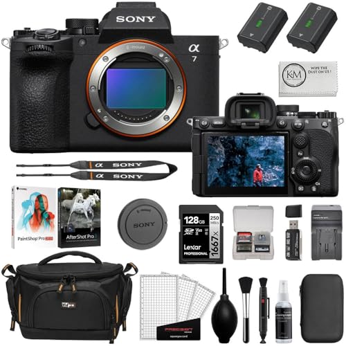Sony a7 V Mirrorless Camera Bundle with Corel Photo Software Bundle + 128GB Memory Card + Extra Sony Battery + Memory Card Reader + Cleaning Kit + Camera Bag + Cleaning Cloth (11 Items)