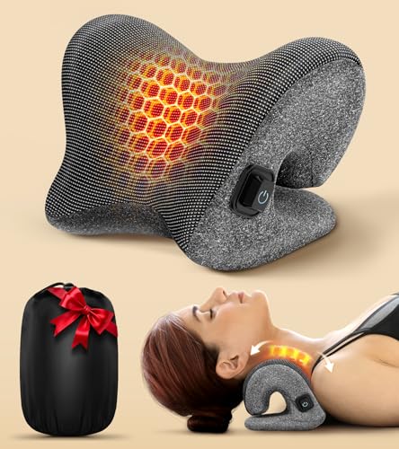 5X Pain Relief Neck Massager with Heat, Graphene-Infused Instant Heating Neck Stretcher for TMJ