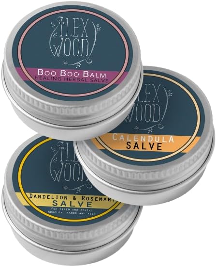 Set de bálsamos herbales de regalo para irritaciones de la piel, rasguños, picaduras, alivia sarpullidos, piel seca, 3 x 100 ml 100% natural, sin crueldad animal, sin aceite de palma, sin plástico