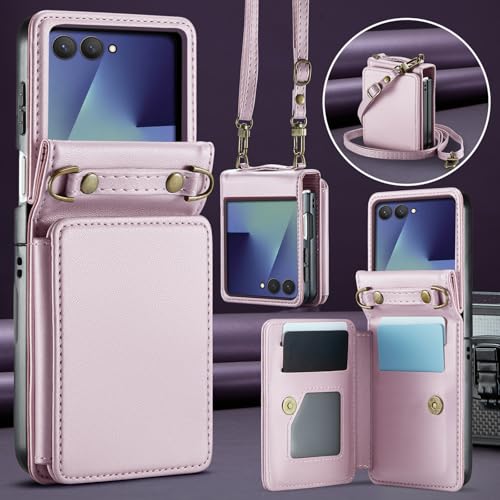 Coque Z Flip 7 5G portefeuille à bandoulière pour vos sorties en ville