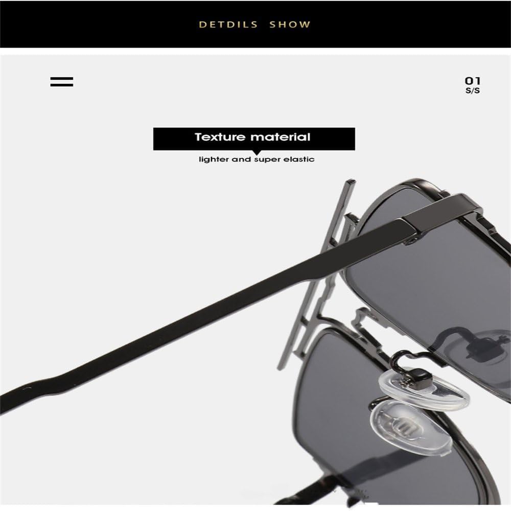 Gothic Steampunk Sunglasses Men Punk Eyewear Metal Frame Sun Glasses Shades UV400 Protection